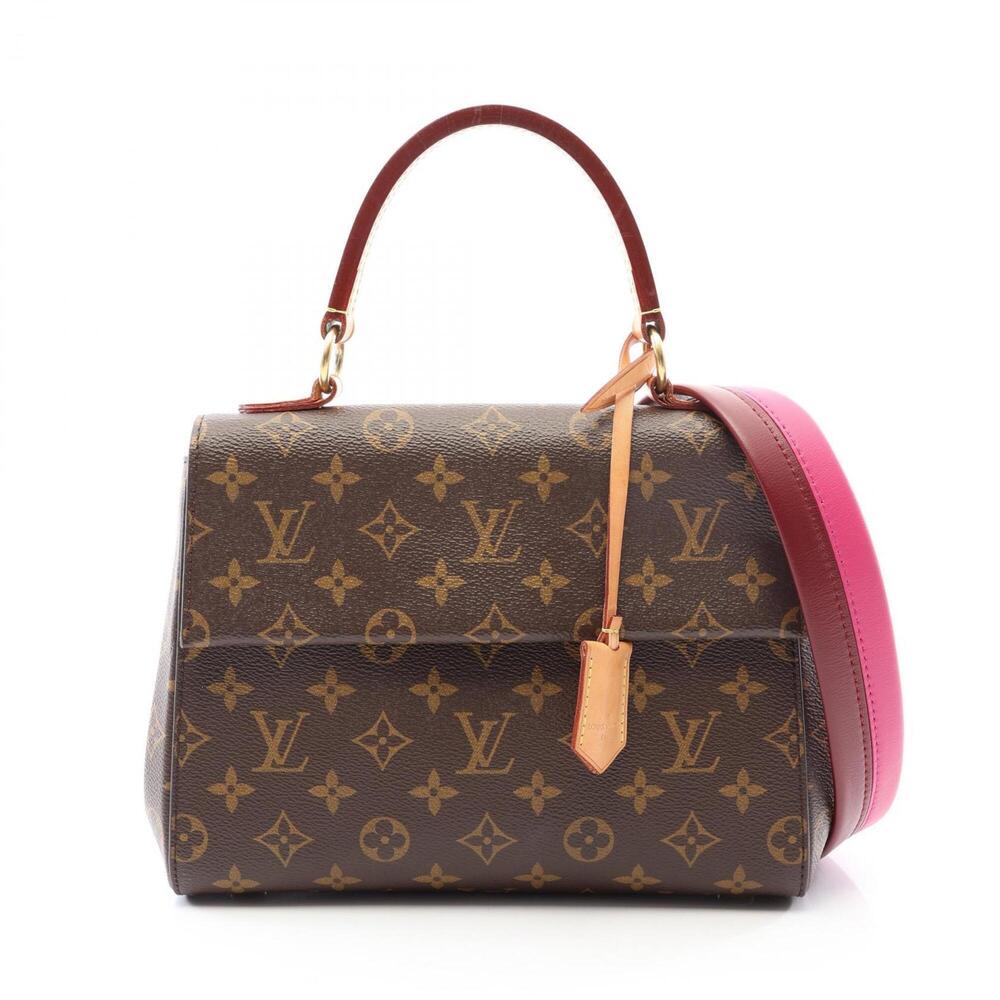 Louis Vuitton Cluny BB Monogram Rose 2-Way Handbag, Coated Canvas Leather, Wo...